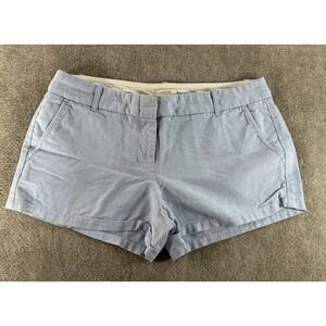 J.Crew Women's Chino Shorts Size 6 Light Blue Cotton Casual Summer Flat Front